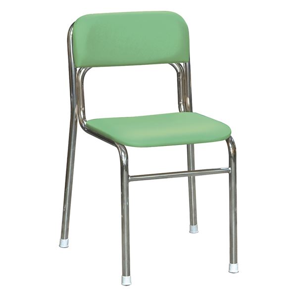 軽量 スタッキングチェア 〔5脚セット グリーン×クロムメッキ 幅46cm 重さ4.7kg〕 日本製 防汚仕様 スチール 『リブラ チェア』 【北海道・沖縄・離島配送不可】 67,202円