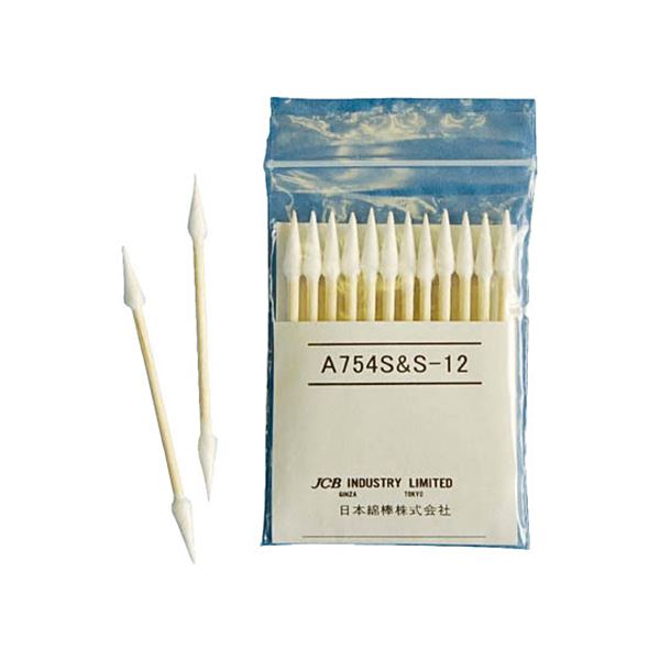 （まとめ）日本綿棒 工業用綿棒 A754S-S-12 1袋（12本）〔×30セット〕 【北海道・沖縄・離島配送不可】