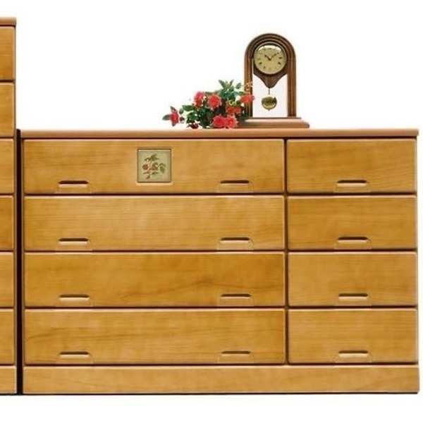 日本製 天然木 ローチェスト 〔120cm幅 ライトブラウン〕 完成品 チェスト タンス 衣類収納 引出し収納の通販は