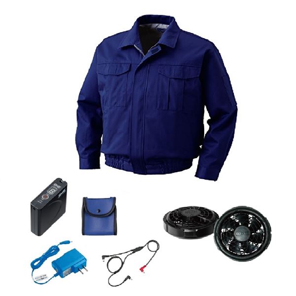 KU90600 空調服 R 裏地式綿厚手 FAN2300B・RD9261・LISUPER1セット ダークブルー 5L 【北海道・沖縄・離島配送不可】