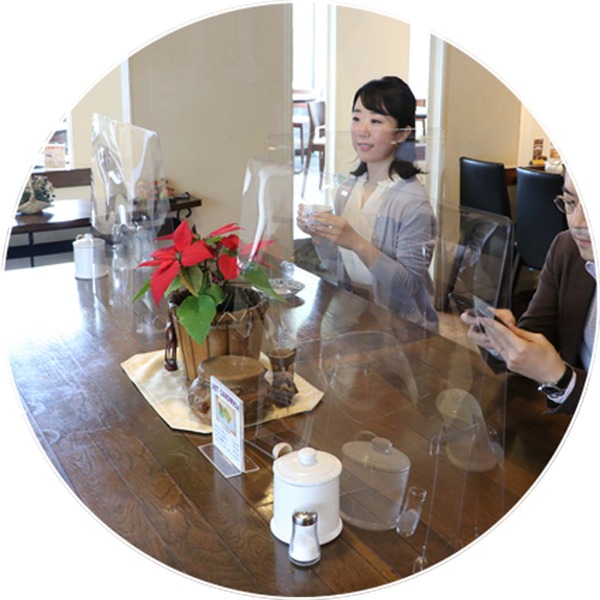 〔飛沫防止〕 透明 パーテーション/衝立 〔中:約H450×W500mm〕 PET樹脂製 透明板 〔接客 飲食店 店舗 受付 打ち合わせ〕の通販は