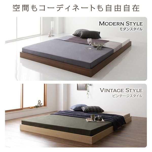 ベッド 低床 ロータイプ すのこ 木製 コンパクト ヘッドレス シンプル