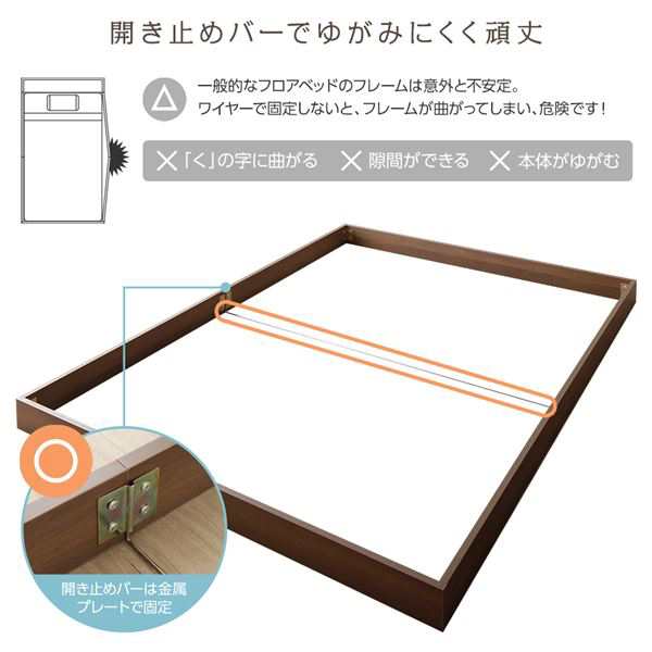 ベッド 低床 ロータイプ すのこ 木製 コンパクト ヘッドレス シンプル モダン ブラウン ダブル ベッドフレームのみ｜au PAY マーケット
