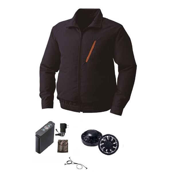 ポリエステル製 長袖 空調服/作業着 〔ファンカラー：ブラック カラー：ネイビー XL〕 リチウムバッテリー付き LIPRO2 KU90510の通販は 20,065円