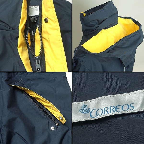 スペイン「CORREOS」（コレオス）前立て三重式ナイロン防水ジャケット未使用デットストック ネイビー 《S（日本サイズL相当）サイズ》 【北海道・沖縄・離島配送不可】