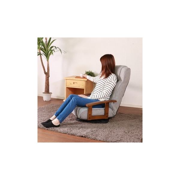 回転座椅子 ダークブラウン 肘付き 回転式 座椅子組立品