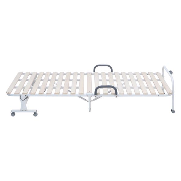ワンタッチスノコベッド（桐） ナチュラル/ホワイト 幅97.5×奥行208×高さ44.5cm 組立品 【北海道・沖縄・離島配送不可】_1