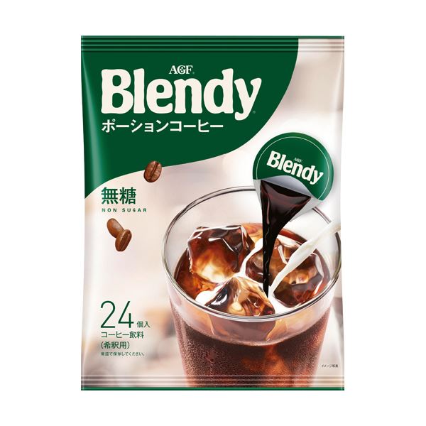 （まとめ）味の素AGF ブレンディポーションコーヒー 無糖 18g 1袋（24個）〔×10セット〕の通販は