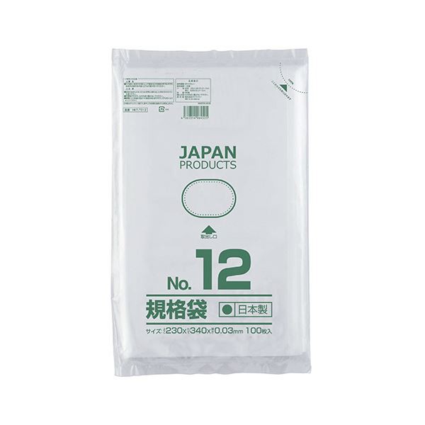 （まとめ） クラフトマン 規格袋 12号ヨコ230×タテ340×厚み0.03mm HKT-T012 1パック（100枚） 〔×30セット〕