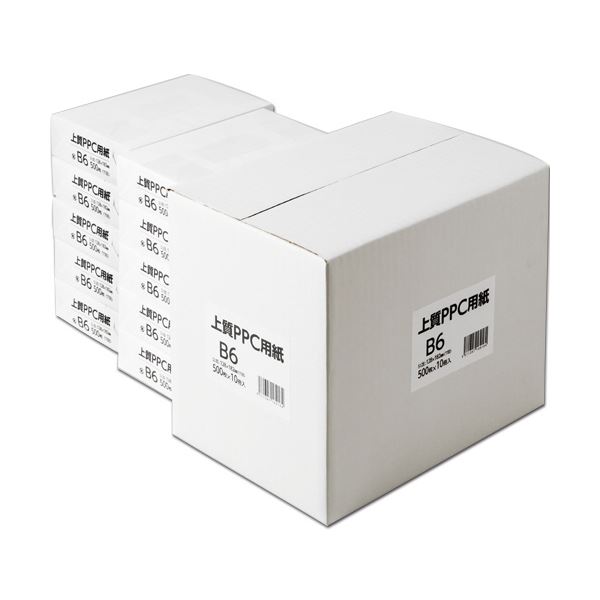 上質PPC用紙(領収証用紙) B6T目 1箱(5000枚:500枚×10冊) 【北海道・沖縄・離島配送不可】