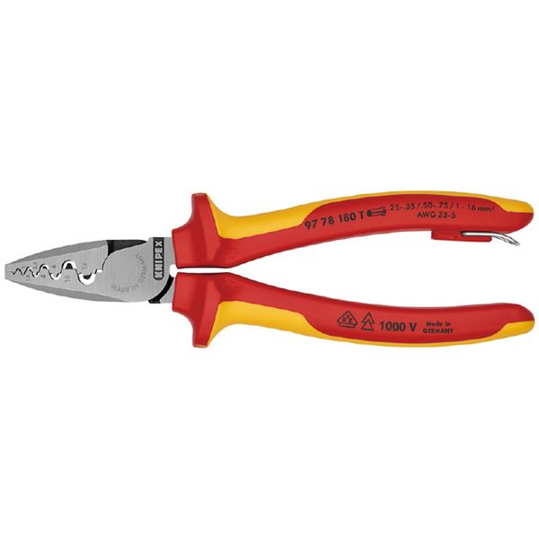 KNIPEX（クニペックス） 9778-180TBK 絶縁圧着ペンチ 落下防止 （BK） 【北海道・沖縄・離島配送不可】_2