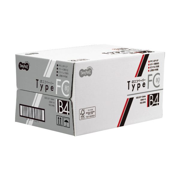 (まとめ）TANOSEE αエコペーパータイプFC B4 標準 80g 1セット(2000枚:250枚×8冊)〔×3セット〕 【北海道・沖縄・離島配送不可】