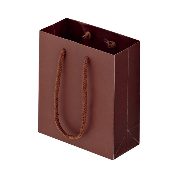 (まとめ) TANOSEE マットコート手提げ袋 ミニ ヨコ150×タテ170×マチ幅70mm ブラウン 1パック（10枚）  〔×10セット〕の通販は