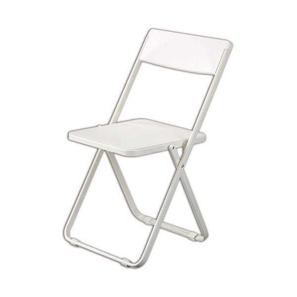 （まとめ）HOME STYLINGSLIM フォールディングチェア ホワイト SL-WH 1脚 〔×3セット〕 【北海道・沖縄・離島配送不可】