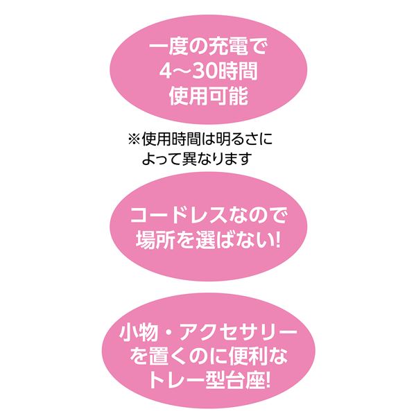 （まとめ） LEDライト付き卓上ミラー 〔×5セット〕 【北海道・沖縄・離島配送不可】