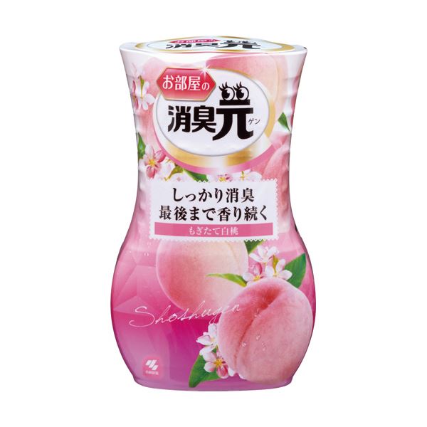 （まとめ）小林製薬 お部屋の消臭元 もぎたて白桃 400ml 1セット（5個） 〔×5セット〕 【北海道・沖縄・離島配送不可】