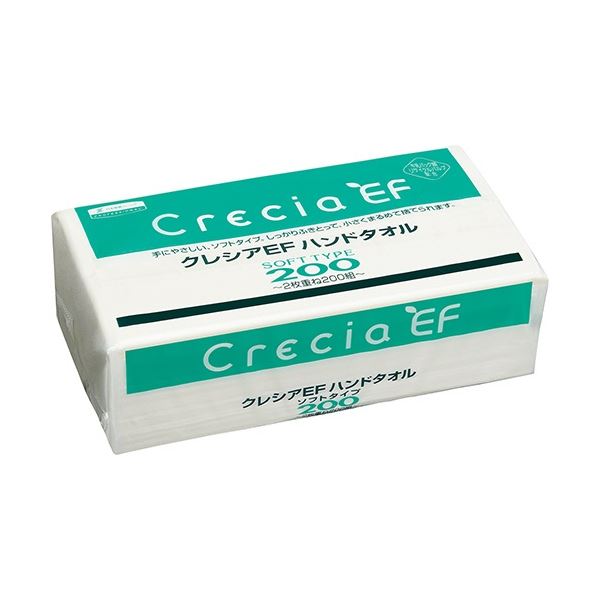 日本製紙クレシア クレシアEF ハンドタオル ソフトタイプ 200組/パック 1セット(30パック) 【北海道・沖縄・離島配送不可】