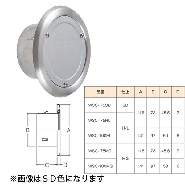 ステンクーラーキャップφ75mm WSC-75SD ＳＤ [72個入] 〔0932-05211〕 ワールド ステンクーラーキャップφ75 WSC-75MG MG(24個入) ワールド