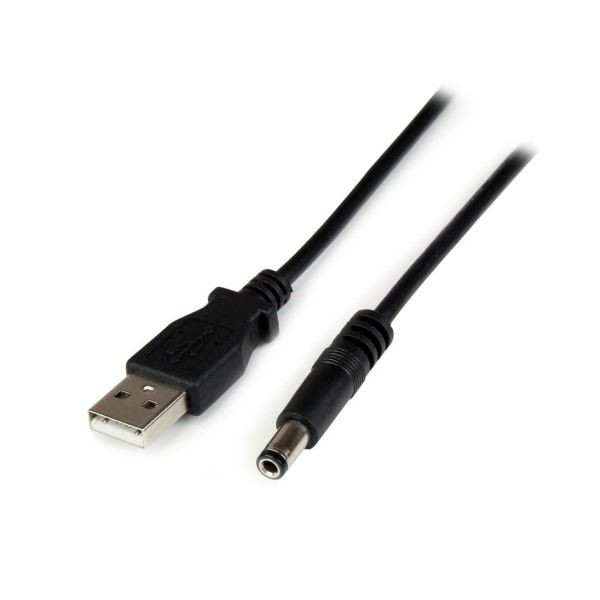 （まとめ）StarTech.com USB-5VDC電源供給ケーブル 1m DCプラグ（外形5.5mm/内径2.5mm） ブラック USB2TYPEN1M 1本 〔×10セット〕