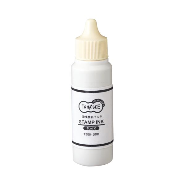 (まとめ) TANOSEE スタンプ台専用補充インキ 30ml 黒 1個  〔×30セット〕 【北海道・沖縄・離島配送不可】