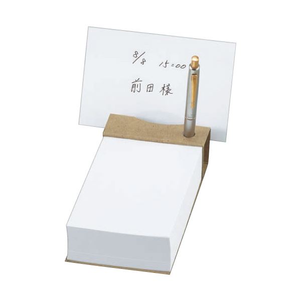 (まとめ) TANOSEE ツインペン立てメモ クラフト表紙天のりとじ 1セット（10冊） 〔×5セット〕 【北海道・沖縄・離島配送不可】