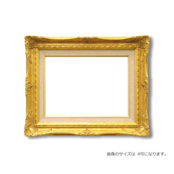 〔ルイ式油額〕高級油絵額・キャンバス額・豪華油絵額・模様油絵額 ■F50号（1167×910mm）ゴールド 【北海道・沖縄・離島配送不可】