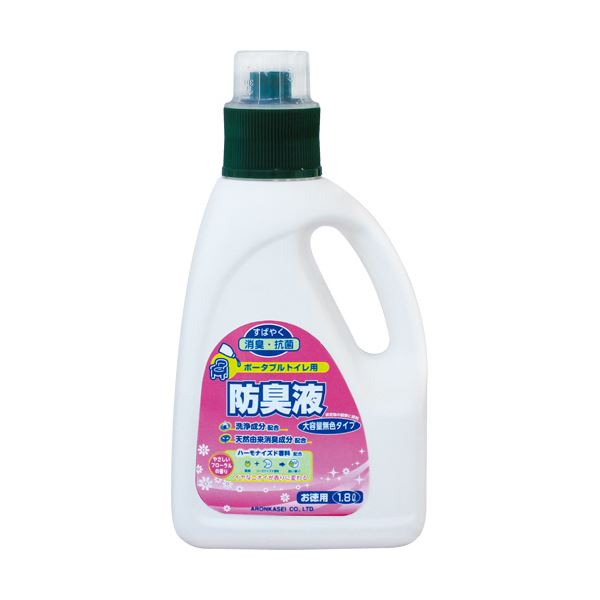 アロン化成 ポータブルトイレ用防臭液大容量 無色タイプ 1.8L 533-209 1セット（6本） 【北海道・沖縄・離島配送不可】