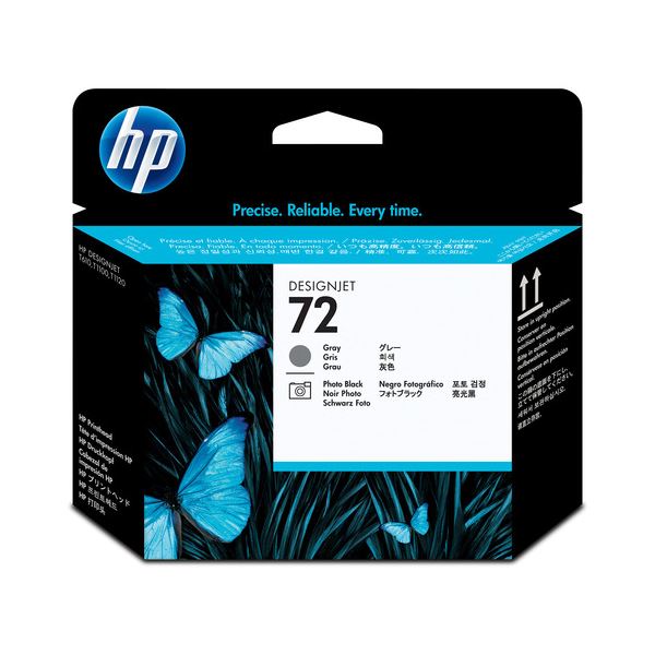 (まとめ) HP72 プリントヘッド グレー／フォトブラック C9380A 1個 〔×10セット〕 【北海道・沖縄・離島配送不可】