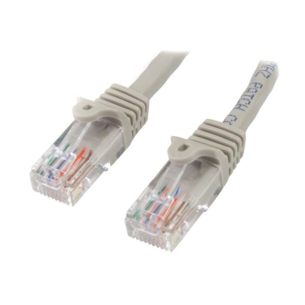 （まとめ）StarTech.com Cat5eLANケーブル グレー 1m 45PAT1MGR 1本 〔×10セット〕の通販は