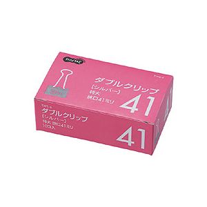 (まとめ) TANOSEE ダブルクリップ 特大 口幅41mm シルバー 1セット（100個：10個×10箱）  〔×5セット〕 【北海道・沖縄・離島配送不可】