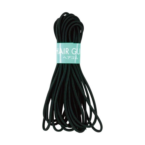 （まとめ）貝印 ヘアゴム 細 黒 約2m HL0123 1本 〔×30セット〕 【北海道・沖縄・離島配送不可】_1