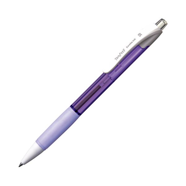 (まとめ) TANOSEE ノック式油性ボールペン（なめらかインク） 極細 0.5mm ラベンダー（インク：黒） 50本 〔×10セット〕 【北海道・沖縄・離島配送不可】