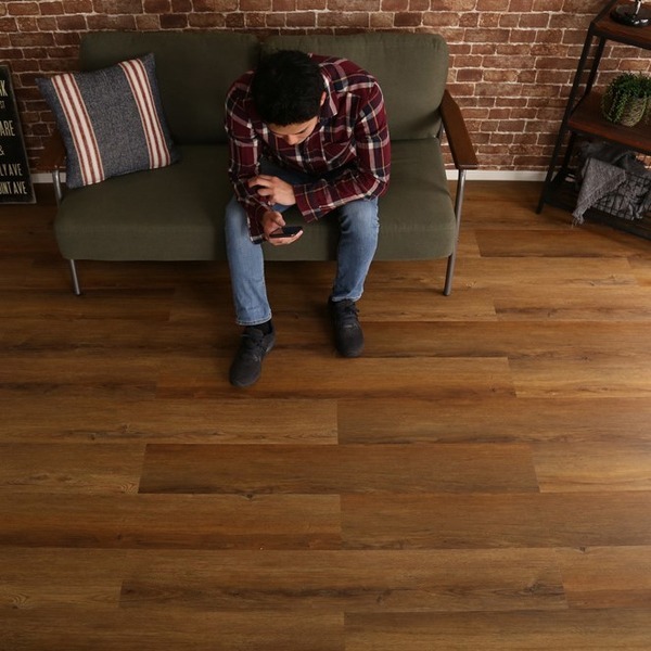 はめこみ式フロアタイル ウォールナット 72枚セット PVC貼 PU加工 DIY 模様替え リフォーム Wood Flats ウッドフラッツ 【北海道・沖縄・離島配送不可】
