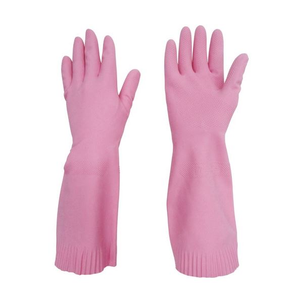 (まとめ) 東和コーポレーション トワローブ 天然ゴム あつ手 ピンク M 200-P-M 1双 〔×10セット〕 【北海道・沖縄・離島配送不可】