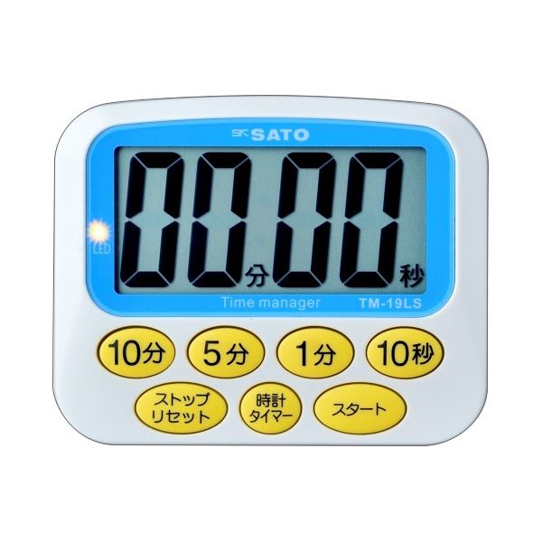 (まとめ) 佐藤計量器製作所 デカタイマー ホワイト TM-19LS 1個 〔×3セット〕 【北海道・沖縄・離島配送不可】