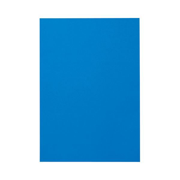 (まとめ) TANOSEE 色画用紙 八つ切 あお 1パック（10枚） 〔×50セット〕 【北海道・沖縄・離島配送不可】