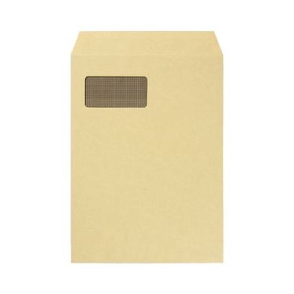 （まとめ）TANOSEE 窓付封筒 裏地紋付 A4テープのりなし 85g/m2 クラフト（窓：グラシン紙）1パック（100枚）〔×5セット〕 【北海道・沖縄・離島配送不可】