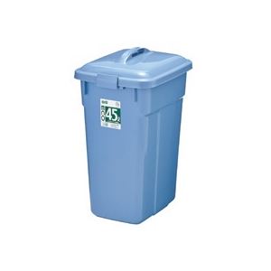 （まとめ）TANOSEE エコポリペール 角型 45L 本体 ブルー 1個 フタ別売 〔×3セット〕 【北海道・沖縄・離島配送不可】