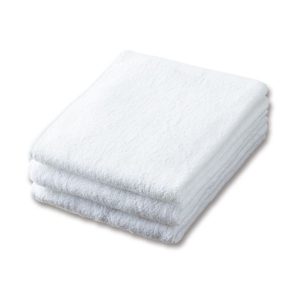 （まとめ）業務用スレンカラーフェイスタオルホワイト 1パック（3枚）〔×10セット〕の通販は