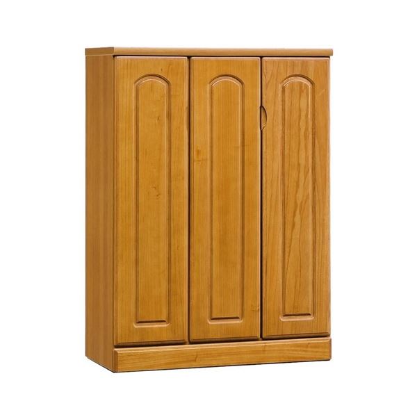 日本製 天然木 シューズＢＯＸ 【90cm幅 ライトブラウン 日本製 天然木 シューズBOX 〔90cm幅 ライトブラウン〕 完成