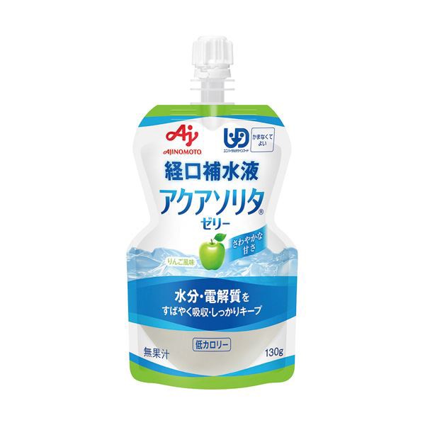 （まとめ）味の素 アクアソリタ ゼリー りんご風味130g 1ケース（6個）〔×10セット〕