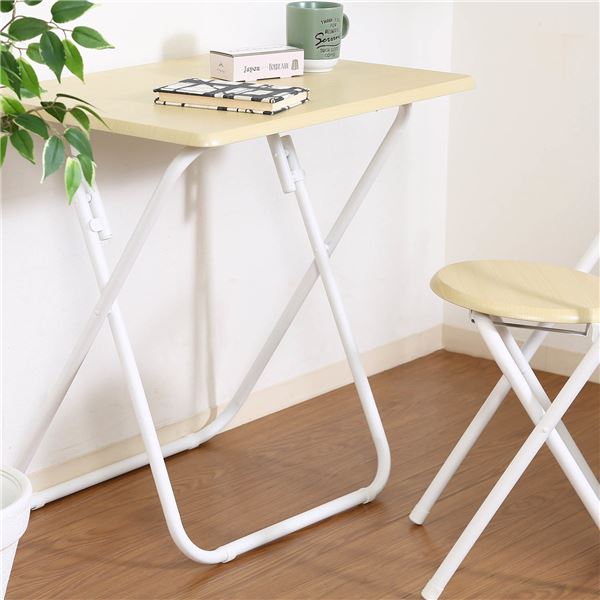 折りたたみテーブルチェアセット ホワイト 【北海道・沖縄・離島配送