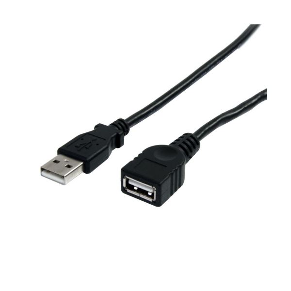 （まとめ）StarTech.com USB2.0延長ケーブル 3m Type A-Type A オス/メス ブラック USBEXTAA10BK 1本 〔×5セット〕 【北海道・沖縄・離島配送不可】