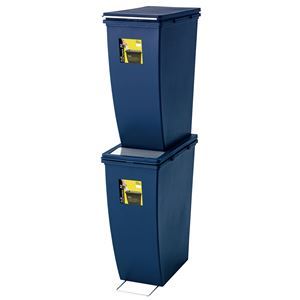ゴミ箱/ダストボックス 10個セット 〔ネイビー 20L〕 幅20.3cm×奥行38.4cm×高さ43cm フタ付き 『スリムコンテナ』 〔キッチン〕 【北海道・沖縄・離島配送不可】_3