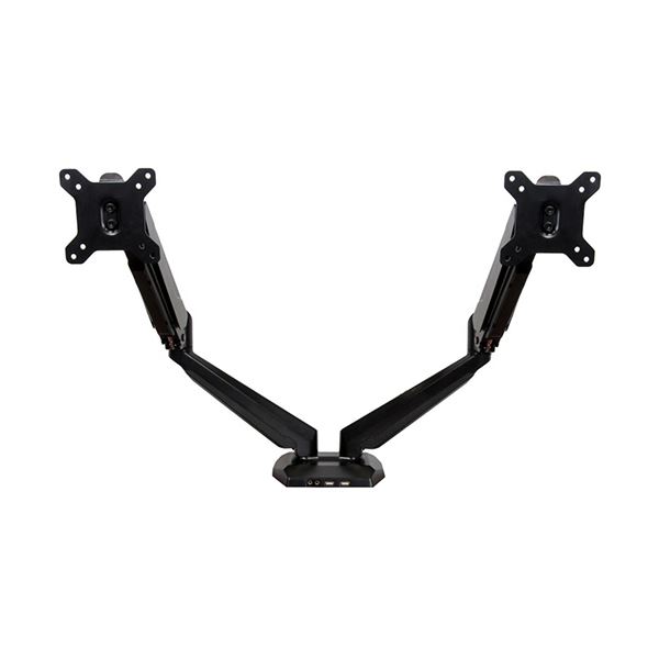 StarTech.com 2面対応多関節デュアル液晶アーム USB2ポート/イヤホン/マイク端子付き クランプ固定方式 スプリング式高さ調節機構ARMSLIMDUO 1台 【北海道・沖縄・離島配送不可】