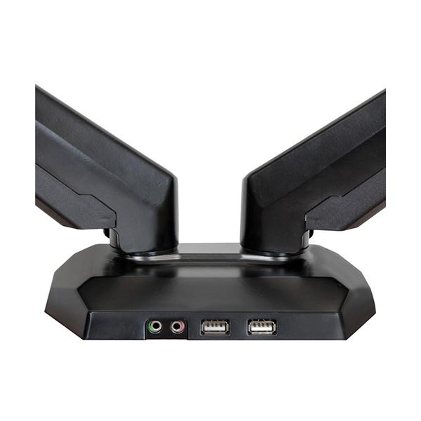 StarTech.com 2面対応多関節デュアル液晶アーム USB2ポート/イヤホン/マイク端子付き クランプ固定方式 スプリング式高さ調節機構ARMSLIMDUO 1台 【北海道・沖縄・離島配送不可】