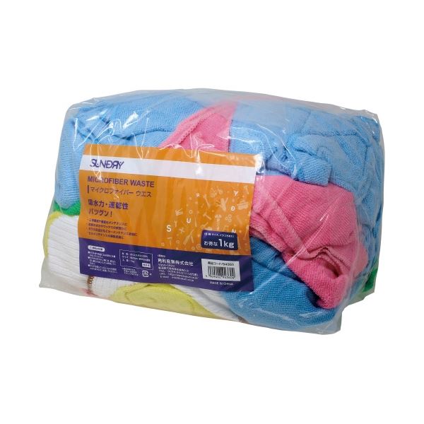 （まとめ）角利産業 マイクロファイバーウエス 1kg（×10セット）の通販は