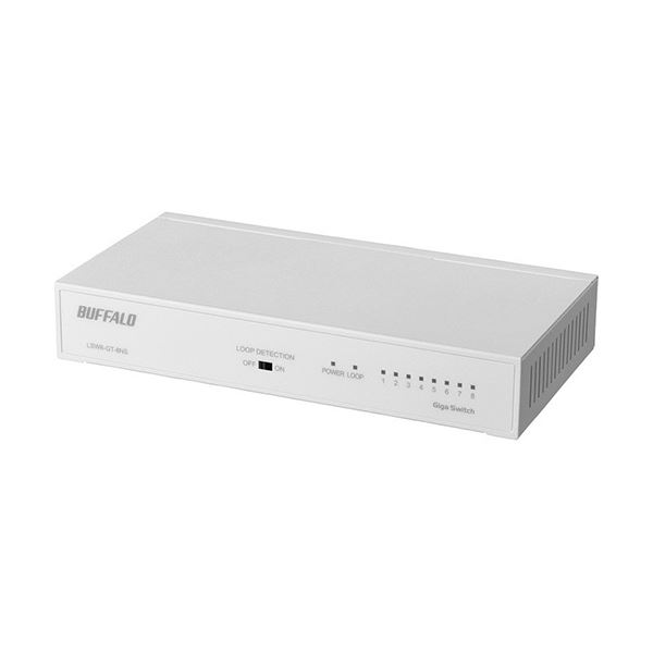 バッファロー Giga対応スイッチングハブ 金属筐体 電源内蔵 8ポート ホワイト LSW6-GT-8NS/WH 1セット（3台） 【北海道・沖縄・離島配送不可】