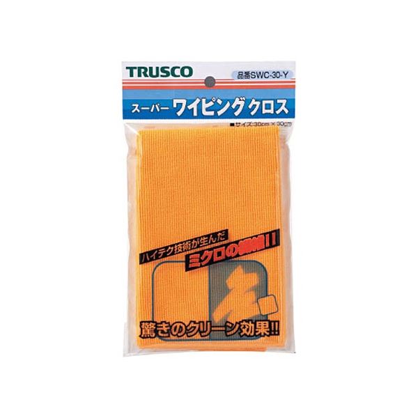 (まとめ) TRUSCO スーパーワイピングクロス 300×300mm 黄 SWC-30-Y 1枚 〔×5セット〕 【北海道・沖縄・離島配送不可】