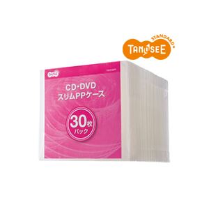 (まとめ) TANOSEE5mm厚スリムCDPPケース 1パック(30枚) 〔×10セット〕 【北海道・沖縄・離島配送不可】